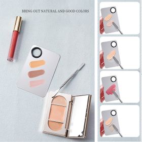Stainless Steel Cosmetic Makeup Palette, Professional Cosmetic Mixing Makeup Palette Spatula Makeup Artist Tool (NUM: 1Set)